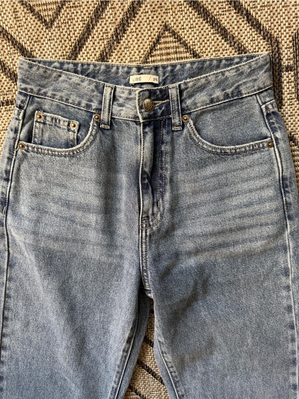 Libé Wide Leg High Rise Light Wash Soft Premium Denim Size 25 - Picture 3 of 4